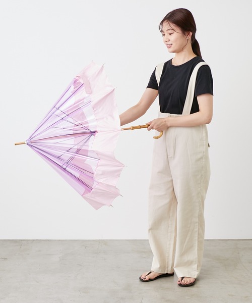 BIRTHDAY BAR（バースデイバー）の「カラー切継  12本骨 ビニール傘（長傘・レディース・オレンジ/ピンク/ネイビー・フリー）」の16枚目の写真