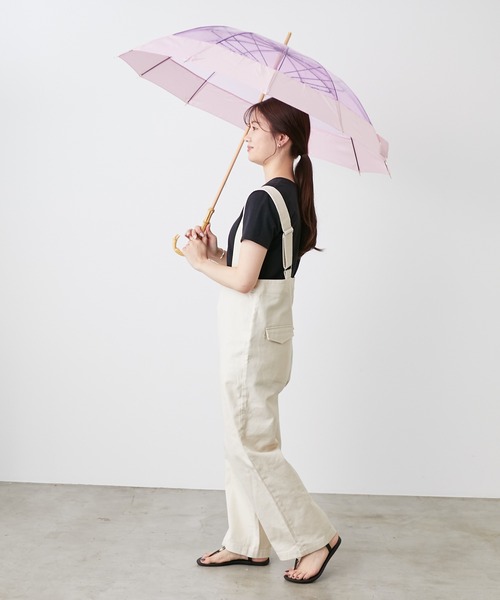 BIRTHDAY BAR（バースデイバー）の「カラー切継  12本骨 ビニール傘（長傘・レディース・オレンジ/ピンク/ネイビー・フリー）」の10枚目の写真