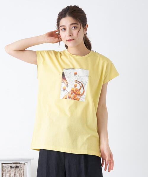 Brahmin(ブラーミン)の「【BRAHMIN】フォトプリントTシャツ(Tシャツ/カットソー・レディース・モカ/オフホワイト/ブラック/レモンイエロー・2)」の13枚目の写真