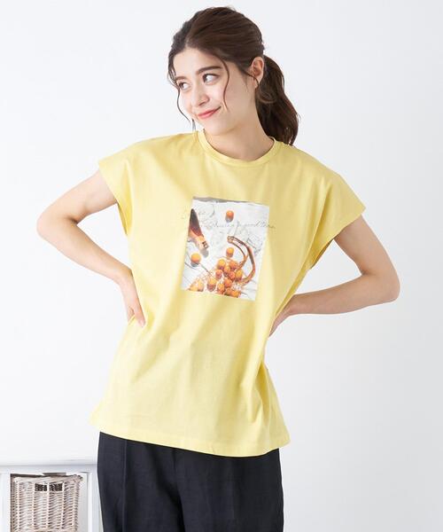 Brahmin(ブラーミン)の「【BRAHMIN】フォトプリントTシャツ(Tシャツ/カットソー・レディース・モカ/オフホワイト/ブラック/レモンイエロー・2)」の14枚目の写真