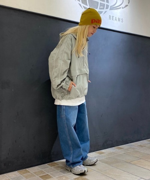 BEAMS（ビームス）の「BEAMS / ナイロン アノラック パーカー（ナイロンジャケット・メンズ・アッシュグレー/ブラック・S/M/L/XL）」の3枚目の写真