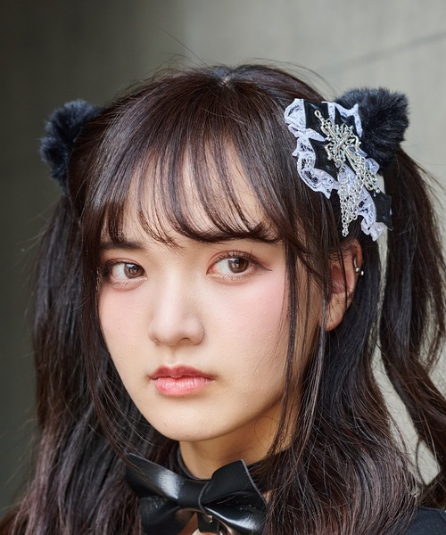 レースのバレッタ レースクロスデザイン ヘアクリップ（バレッタ/ヘアクリップ）｜SPINNS