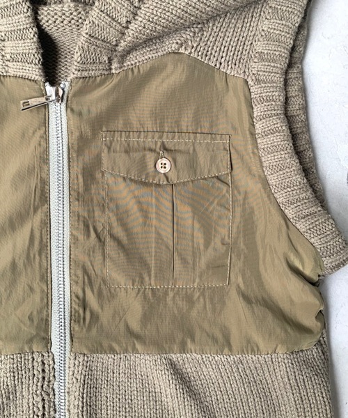 SHAGGIE（シャギー）の「フード付きダブルファスナーニット