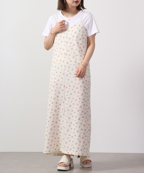 JEMORGAN(ジェーイーモーガン)の「JEMORGAN ワッフル花柄キャミワンピース(パック入り)(ワンピース・レディース・サックスブルー/ピンク・F)」の4枚目の写真