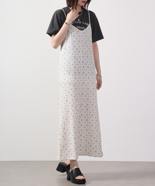 JEMORGAN(ジェーイーモーガン)の「JEMORGAN ワッフル花柄キャミワンピース(パック入り)(ワンピース・レディース・サックスブルー/ピンク・F)」の15枚目の写真