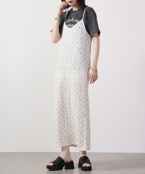 JEMORGAN(ジェーイーモーガン)の「JEMORGAN ワッフル花柄キャミワンピース(パック入り)(ワンピース・レディース・サックスブルー/ピンク・F)」の8枚目の写真
