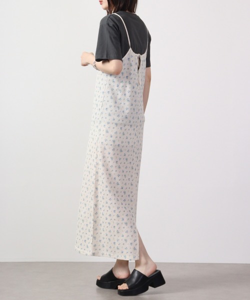 JEMORGAN(ジェーイーモーガン)の「JEMORGAN ワッフル花柄キャミワンピース(パック入り)(ワンピース・レディース・サックスブルー/ピンク・F)」の6枚目の写真