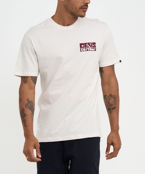 新品 DEUS EX MACHINA/デウス Tシャツ ロンハーマン ホワイト(L)