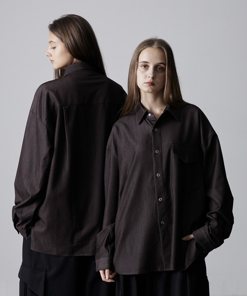 CLEL】Ring Snap Loose Shirt/リングスナップ ルーズシャツ