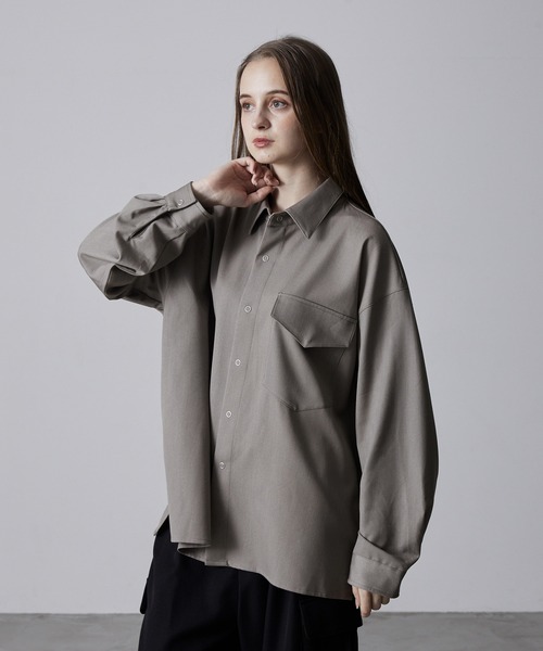 CLEL（クレイル）の「【CLEL】Ring Snap Loose  Shirt/リングスナップ ルーズシャツ（シャツ/ブラウス・メンズ・ダークネイビー/モカ/ダークブラウン/チャコールグレー・M/L/S）」の5枚目の写真