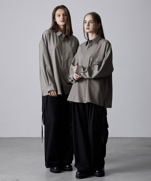 CLEL（クレイル）の「【CLEL】Ring Snap Loose  Shirt/リングスナップ ルーズシャツ（シャツ/ブラウス・メンズ・ダークネイビー/モカ/ダークブラウン/チャコールグレー・M/L/S）」の6枚目の写真