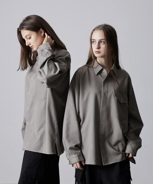 CLEL（クレイル）の「【CLEL】Ring Snap Loose  Shirt/リングスナップ ルーズシャツ（シャツ/ブラウス・メンズ・ダークネイビー/モカ/ダークブラウン/チャコールグレー・M/L/S）」の7枚目の写真