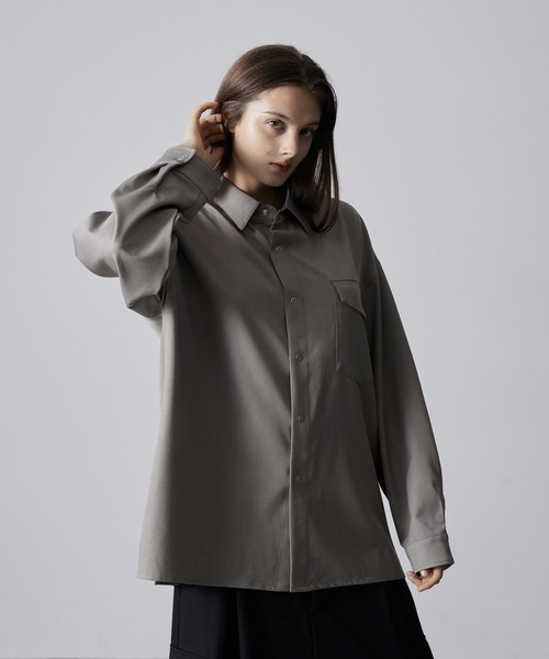 CLEL（クレイル）の「【CLEL】Ring Snap Loose  Shirt/リングスナップ ルーズシャツ（シャツ/ブラウス・メンズ・ダークネイビー/モカ/ダークブラウン/チャコールグレー・M/L/S）」の12枚目の写真