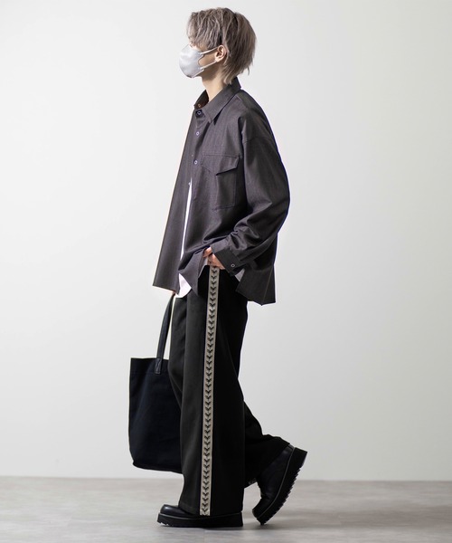 CLEL（クレイル）の「【CLEL】Ring Snap Loose  Shirt/リングスナップ ルーズシャツ（シャツ/ブラウス・メンズ・ダークネイビー/モカ/ダークブラウン/チャコールグレー・M/L/S）」の18枚目の写真