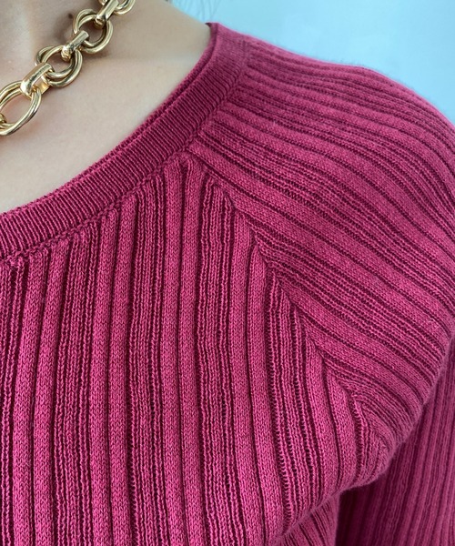 un dix cors（アンディコール）の「クルーネックリブプルオーバー（Tシャツ/カットソー・レディース・ブラック/ピンク/ホワイト/オフホワイト・FREE）」の12枚目の写真