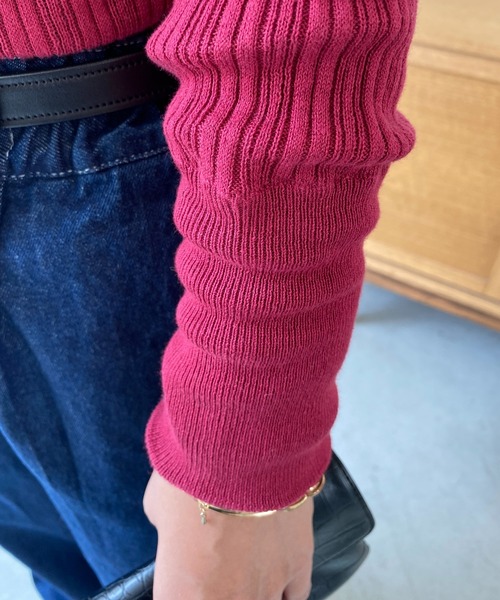 un dix cors（アンディコール）の「クルーネックリブプルオーバー（Tシャツ/カットソー・レディース・ブラック/ピンク/ホワイト/オフホワイト・FREE）」の13枚目の写真