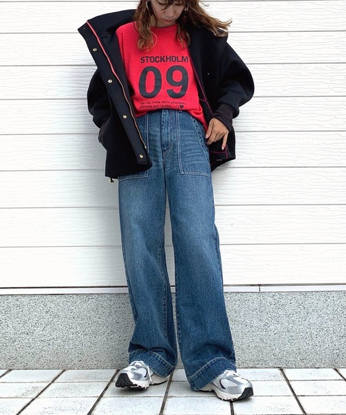 Q（キュー）の「ダンボールリラックスブルゾン（ブルゾン・レディース・ブラック/ベージュ・MEDIUM）」の8枚目の写真