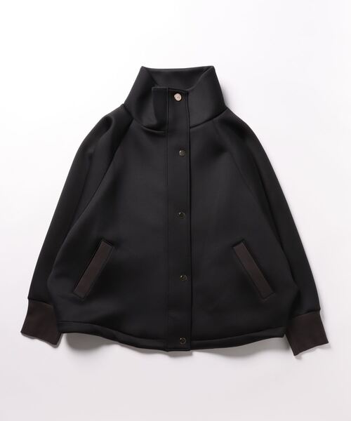 Q（キュー）の「ダンボールリラックスブルゾン（ブルゾン・レディース・ブラック/ベージュ・MEDIUM）」の9枚目の写真