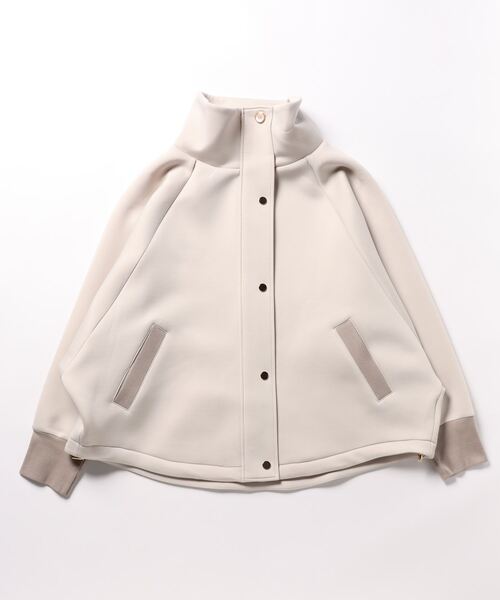 Q（キュー）の「ダンボールリラックスブルゾン（ブルゾン・レディース・ブラック/ベージュ・MEDIUM）」の10枚目の写真