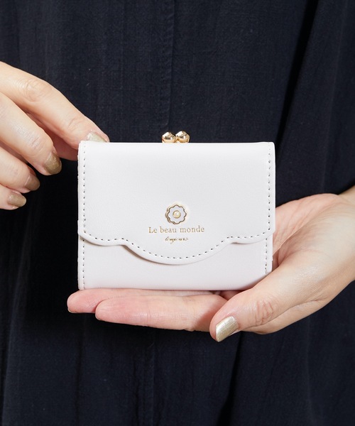 SUNNY SIDE:お花パールエポ 三つ折り がま口折財布（財布