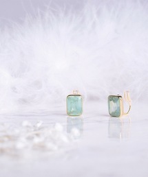 【itam】アイタム/ スクエアカラーストーンノンホールピアス/ 金属アレルギー対応イヤリング