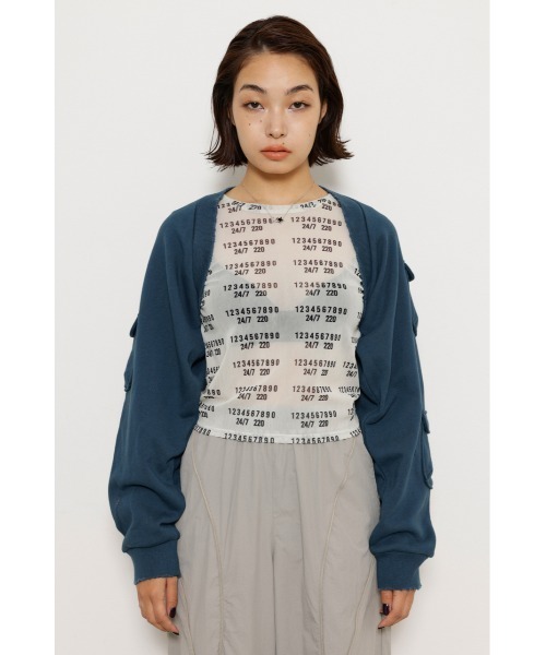LAGUA GEM（ラグアジェム）の「SLEEVE POCKET スウェットボレロ（カーディガン/ボレロ・レディース・ネイビー/カーキ/チャコールグレー・FREE）」の21枚目の写真
