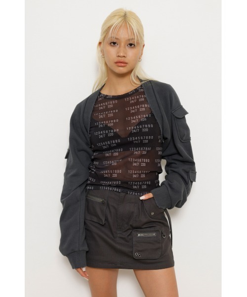 LAGUA GEM（ラグアジェム）の「SLEEVE POCKET スウェットボレロ（カーディガン/ボレロ・レディース・ネイビー/カーキ/チャコールグレー・FREE）」の22枚目の写真