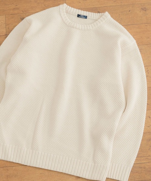 ITEMS URBANRESEARCH(アイテムズ アーバンリサーチ)の「マシンウォッシャブル クルーネックカノコニット(ニット/セーター・メンズ・ネイビー/ブルー/オフホワイト/ブラック/ピンク・MEDIUM/LARGE)」の2枚目の写真