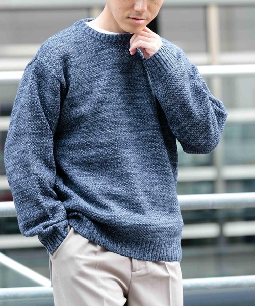 ITEMS URBANRESEARCH(アイテムズ アーバンリサーチ)の「マシンウォッシャブル クルーネックカノコニット(ニット/セーター・メンズ・ネイビー/ブルー/オフホワイト/ブラック/ピンク・MEDIUM/LARGE)」の5枚目の写真