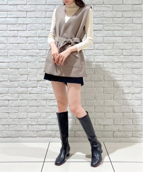 NOMAE(ノーマエ)の「ニットセット Vネックベスト(ベスト・レディース・ブラウン/グレー/ホワイト系その他/ブラック系その他/ブラック・FREE)」の9枚目の写真