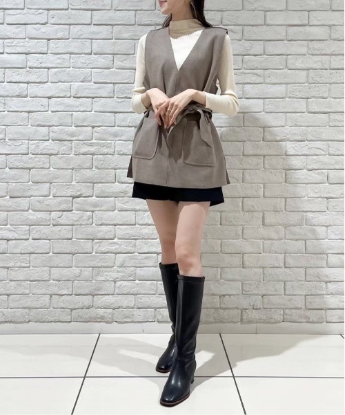 NOMAE(ノーマエ)の「ニットセット Vネックベスト(ベスト・レディース・ブラウン/グレー/ホワイト系その他/ブラック系その他/ブラック・FREE)」の11枚目の写真