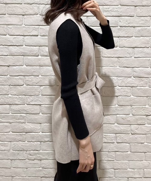 NOMAE(ノーマエ)の「ニットセット Vネックベスト(ベスト・レディース・ブラウン/グレー/ホワイト系その他/ブラック系その他/ブラック・FREE)」の15枚目の写真