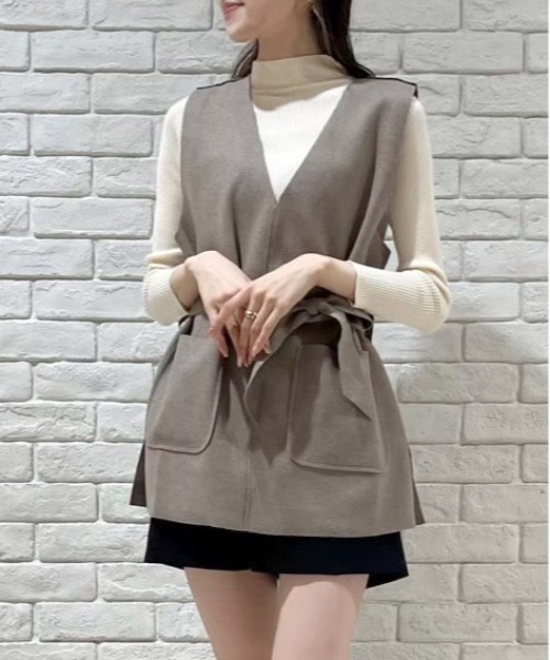 NOMAE(ノーマエ)の「ニットセット Vネックベスト(ベスト・レディース・ブラウン/グレー/ホワイト系その他/ブラック系その他/ブラック・FREE)」の7枚目の写真