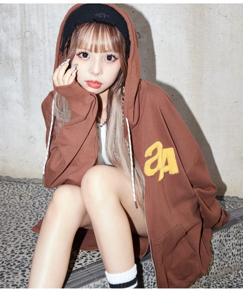 ANAP（アナップ）の「anap×AISAコラボスウェットZIPパーカー（パーカー