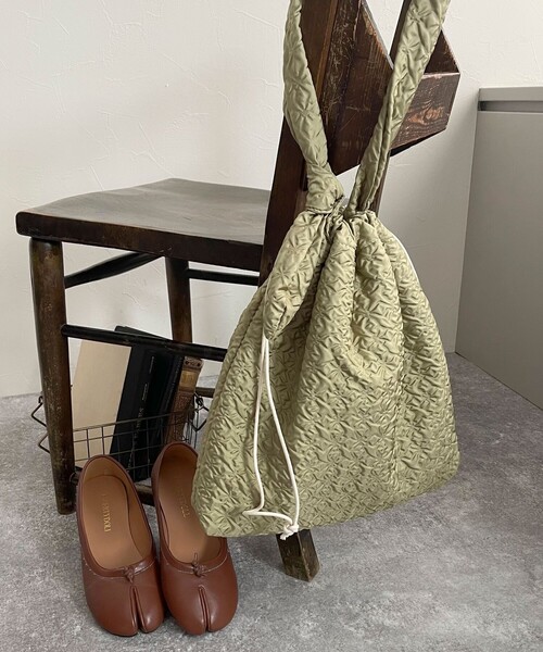 EARTH MADE（アースメイド）の「【EARTH MADE/アースメイド】フクレジャガードトートバッグ（トートバッグ・レディース・ライトグリーン/アイボリー/ブラック・FREE）」の3枚目の写真
