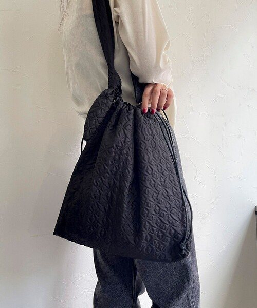 EARTH MADE（アースメイド）の「【EARTH MADE/アースメイド】フクレジャガードトートバッグ（トートバッグ・レディース・ライトグリーン/アイボリー/ブラック・FREE）」の5枚目の写真