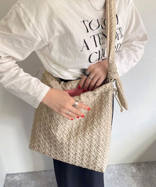 EARTH MADE（アースメイド）の「【EARTH MADE/アースメイド】フクレジャガードトートバッグ（トートバッグ・レディース・ライトグリーン/アイボリー/ブラック・FREE）」の8枚目の写真