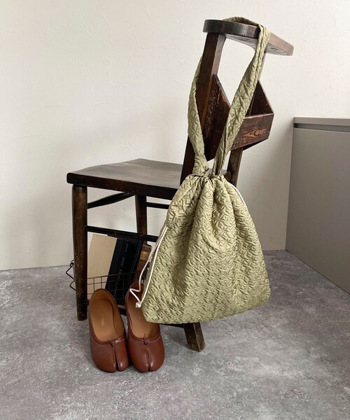 EARTH MADE（アースメイド）の「【EARTH MADE/アースメイド】フクレジャガードトートバッグ（トートバッグ・レディース・ライトグリーン/アイボリー/ブラック・FREE）」の9枚目の写真