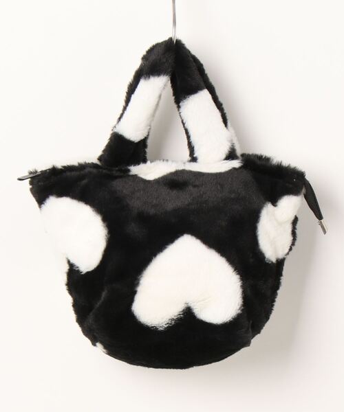 TONE SELECT GOODS(トーンセレクトグッズ)の「Liaa/ ハート柄ファー バッグ A18140(トートバッグ・レディース・ベージュ/ブラック・FREE)」の11枚目の写真