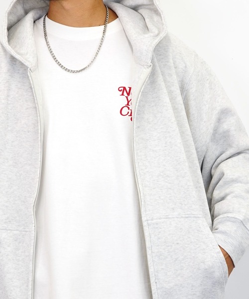 Burner（バーナー）の「【GROOVY STORE】ZIPパーカー　裏起毛（パーカー・メンズ・杢グレー/ライトブラック/ホワイト/ブラック・L/M/LL/4L/3L）」の5枚目の写真