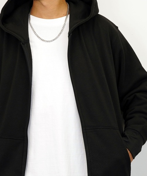 Burner（バーナー）の「【GROOVY STORE】ZIPパーカー　裏起毛（パーカー・メンズ・杢グレー/ライトブラック/ホワイト/ブラック・L/M/LL/4L/3L）」の13枚目の写真