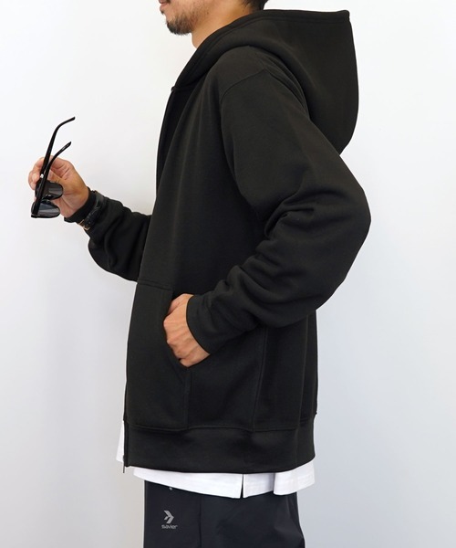 Burner（バーナー）の「【GROOVY STORE】ZIPパーカー　裏起毛（パーカー・メンズ・杢グレー/ライトブラック/ホワイト/ブラック・L/M/LL/4L/3L）」の17枚目の写真