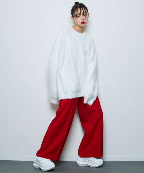 Narcissus（ナルシス）の「【Narcissus】シンプルルーズニット（ニット/セーター・レディース・ホワイト/ブラック・FREE）」の14枚目の写真