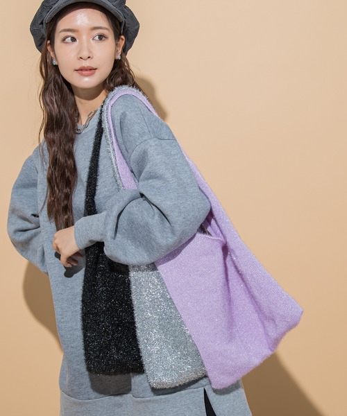 VICKY(ビッキー)の「【KOREAN ITEM】キラキララメトートバッグ(トートバッグ・レディース・パープル/ブラック/ライトグレー・FREE)」の1枚目の写真