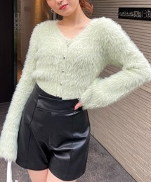 シャギーカーデニットトップス