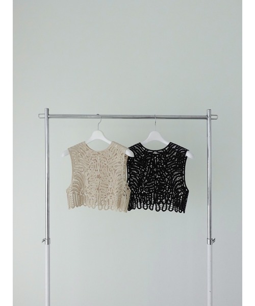 sahara（サハラ）の「Guipure Lace Vest（ベスト・レディース・オフホワイト/ブラック・FREE）」の17枚目の写真