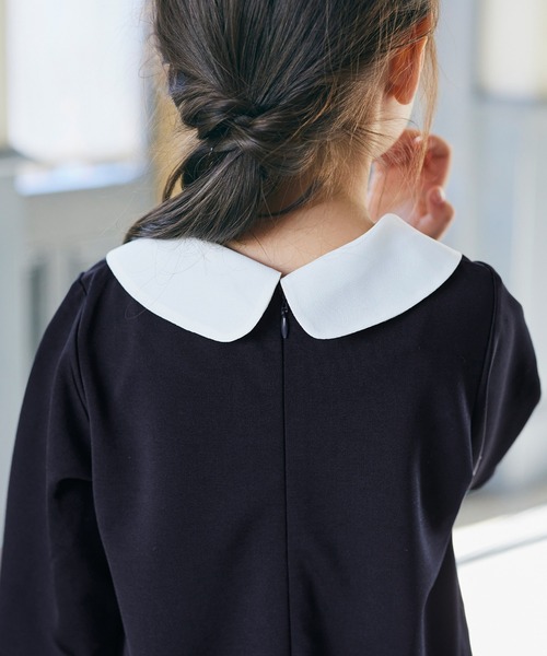 coca（coca）（コカ）の「キッズ ポンチ衿取り外し2WAYワンピース（ワンピース・キッズ・ブラック/ネイビー・120/130/110）」の6枚目の写真