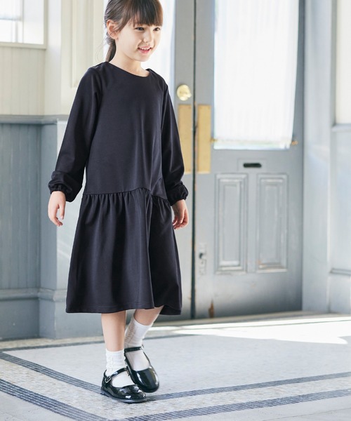 coca（coca）（コカ）の「キッズ ポンチ衿取り外し2WAYワンピース（ワンピース・キッズ・ブラック/ネイビー・120/130/110）」の7枚目の写真