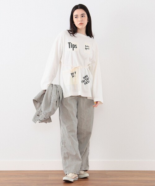 BEAMS BOY(ビームスボーイ)の「BEAMS BOY / ツールポケット プリント ロングスリーブ Tシャツ(Tシャツ/カットソー・レディース・チャコールグレー/ホワイト系その他7・ONE SIZE)」の4枚目の写真