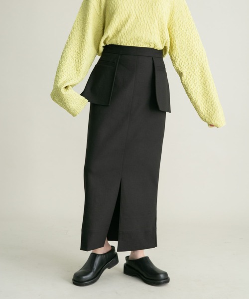 KBF（ケイビーエフ）の「ウエストポケットタイトスカート（スカート・レディース・チャコールグレー/ブラック・ONE）」の3枚目の写真